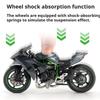 1:12 Scale Kawasaki H2R 400 Motorcycle Model Toy Car Alloy Fuel Tank Rubber Tires Motorbikes Shock Absorption Toys for Kids Gift