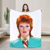 Couverture David Bowie Chanteur Acteur Anglais Couverture Chanteur Acteur Anglais Couverture Flamboyante de Voyage pour Canapé Lit Couvre-lit Chaud Doux