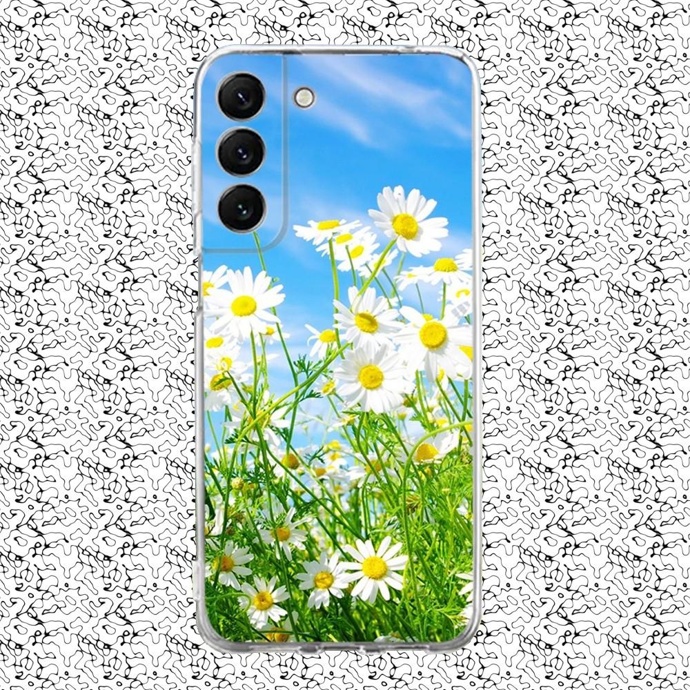 

Summer Daisy Flower Phone Case Silicone For Samsung S30,S23,21,22,20 Ultra,S20 FE lite,S10,9,PIus Note20ultra Cover Clear SamsungS20fe