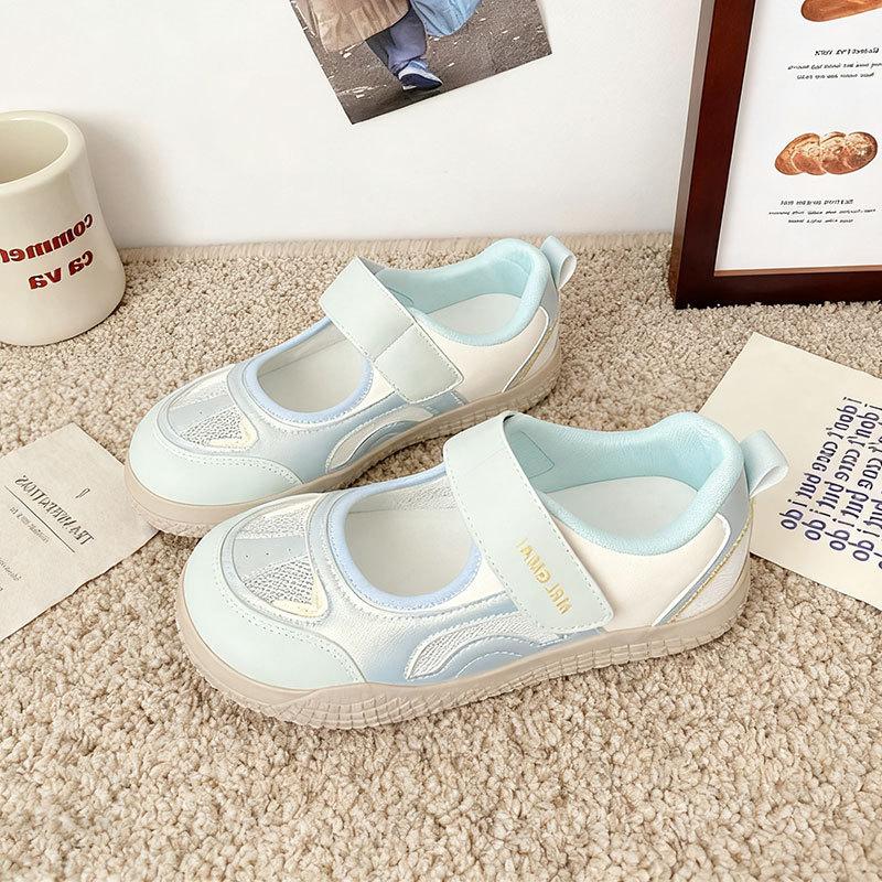 

Roman Velcro Mary Jane Shoes Women s 2025 Autumn New Mesh Breathable Versatile Sports and Leisure Shoes 40 синий