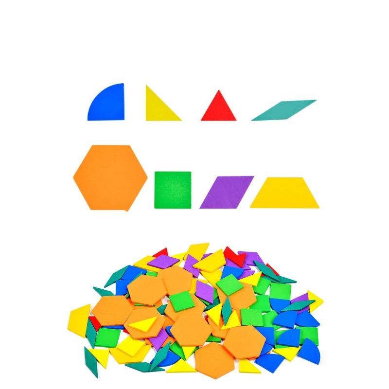 Wooden 3D Geometric Color Shape Jigsaw Puzzles Montessori Learning Brain Teaser Toys Creative Educational for Gifts