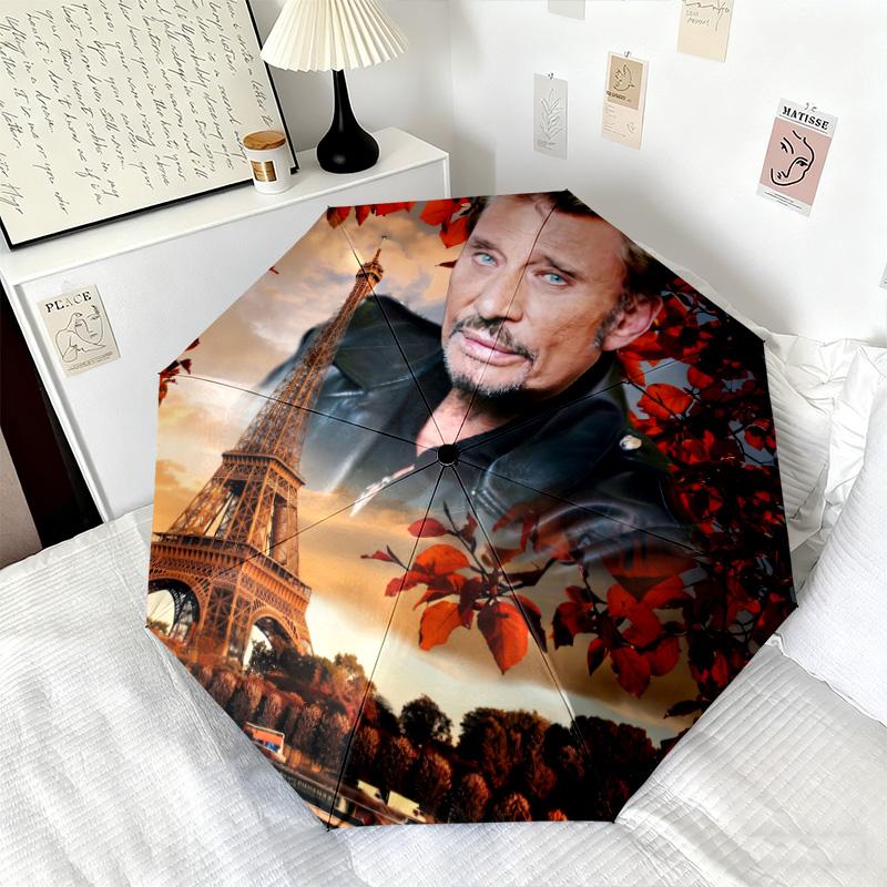 French legendary rock singer and actor Johnny Hallyday umbrella is suitable for all seasons, including home travel and outdoor activities Y9