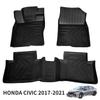 Waterproof TPE Car Floor Mats for 2017-2021 Honda Civic - Full Coverage, Vehicle Specific