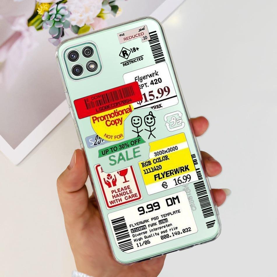 Stylish Phone Case For Samsung Galaxy A22 5G A22S A22 4G Transparent TPU Soft Silicone Back Cover For Samsung A22 A225F A226B