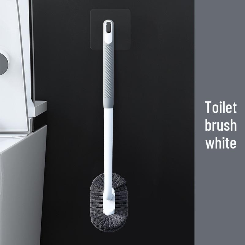 Wall-Mounted Long Handle Toilet Brush with Soft Bristles for Effective Cleaning