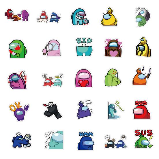 50Pcs Among Us Graffiti Stickers Luggage Laptop Waterproof Self-adhesive Decals
