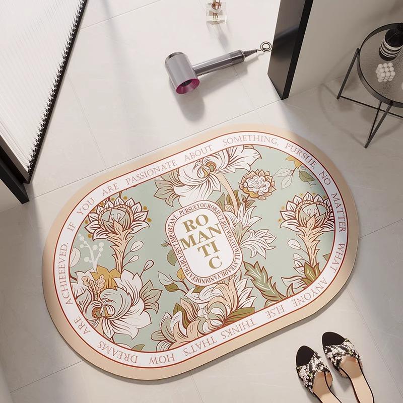 Diatom Mud Mat Bath Area Non-slip Cushion Rural Home Toilet Entry Entry Quick Drying Soft Carpet Foot Mat Moisture-wicking