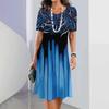 Elegante Abito Midi da Donna a Maniche Corte Moda Stampa 3D Taglie Forti Abbigliamento da Spiaggia