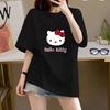 Sanrios 2026Summer New Collection HelloKitty Cartoon Print Pure Cotton Fitting Breathable Womens ShortSleeved TShirt