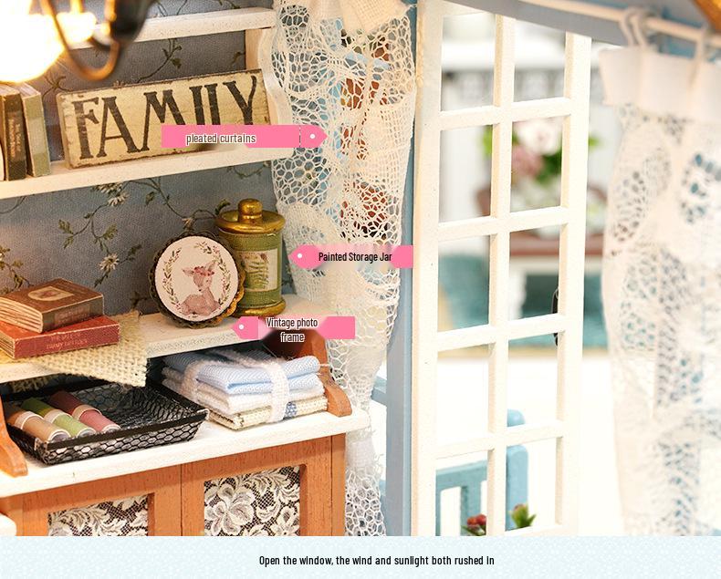 Zhiquwu DIY Forest Blue Time House with Dust Cover - Upgraded Version