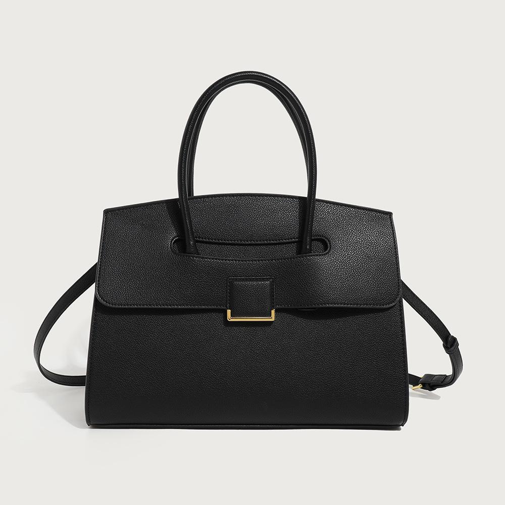 2024 Cross-Border Women's Handbag Briefcase for Commuting, Genuine Leather Original Niche Tote Bag, Large Capacity Simple Handbag