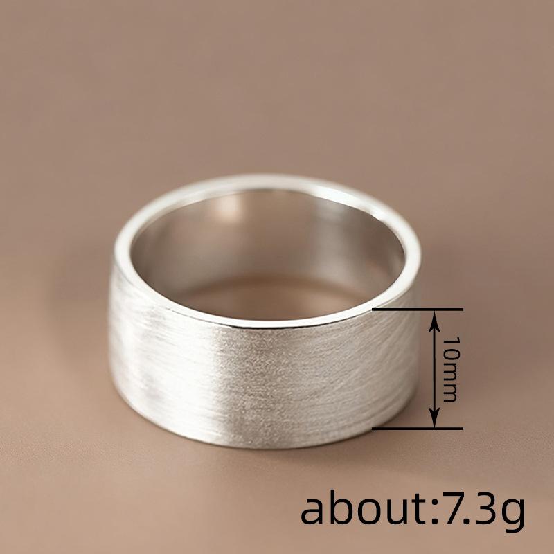Copper-plated Silver-plated Wide-faced Plain Ring Ring for Women, Commuting Daily Style Simple Jewelry Spring Popular Ring