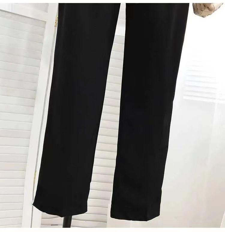 Women's High-Waisted Straight-Leg Suit Pants - Korean Style, Slimming, Casual, Spring/Autumn 2025