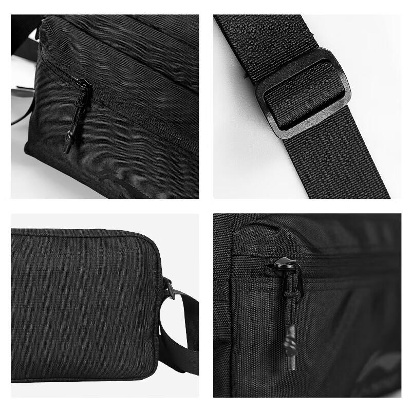 Li-Ning Crossbody Bag, Shoulder Bag, Underarm Bag, Commuter Bag, Cycling Bag, Travel Bag, Black