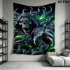 Dark Fantasy Tapestry Gothic Skull Snake Art Tapestry Background Cloth Wallmounted Wall Covering Decoration Background Cloth Work Of Art