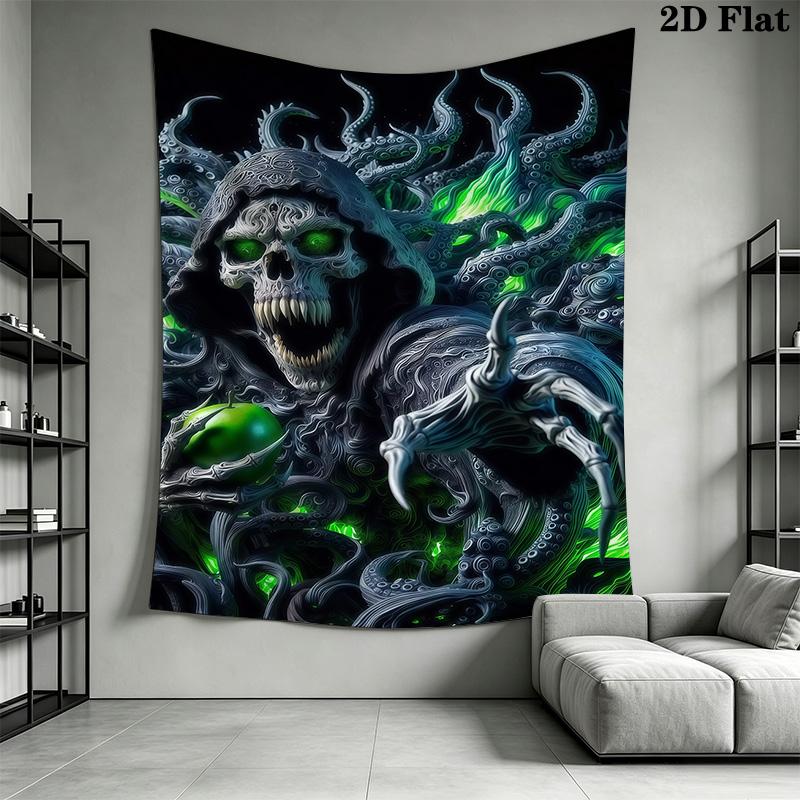Dark Fantasy Tapestry Gothic Skull Snake Art Tapestry Background Cloth Wallmounted Wall Covering Decoration Background Cloth Work Of Art