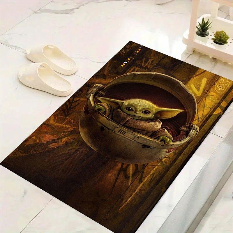 1pc Disney Star wars Yoda Pattern Carpet Area Rug Non-slip Carpet Hand Washable Floor Mat Suitable For Living Room Bedroom Home Decor Room D