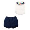 MIKI HOUSE Lätzchen- und Pumphosen-Set für Babygröße Einheitsgröße Mehrfarbig Jungen, 14-7902-456, (70-90 cm),