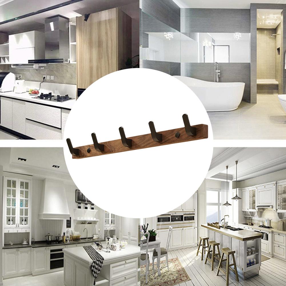 Walnussholz Haken Bohrfreie Wandhaken L-Form Holz Garderobenhaken zum Aufhängen von Hut Geldbörse Rucksack Tasche Jacke