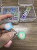 Mechanical Axis Key Fidget Spinner Luminous Electronic Keyboard Button Stress Relief Keychain Portable Toy Gift Present for Adults Teens