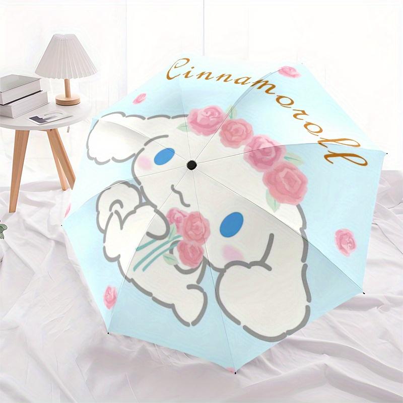 

1pc Sanrio Cinnamoroll Rose Design Automatic Opening and Closing Folding - A Good Choice for Gifts, Fashionable and Convenient Umbrella With Cute Cart