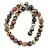 Natural Dream Coffee Black Lace Stripe Agates Round Loose Beads 6 8 10 12 14 16MM Pick Size For Jewelry Making