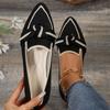 Scarpe da donna in maglia slip-on grandi: Scarpe basse a punta per Primavera/Autunno con Fiocco, Calzature Casual da Guida
