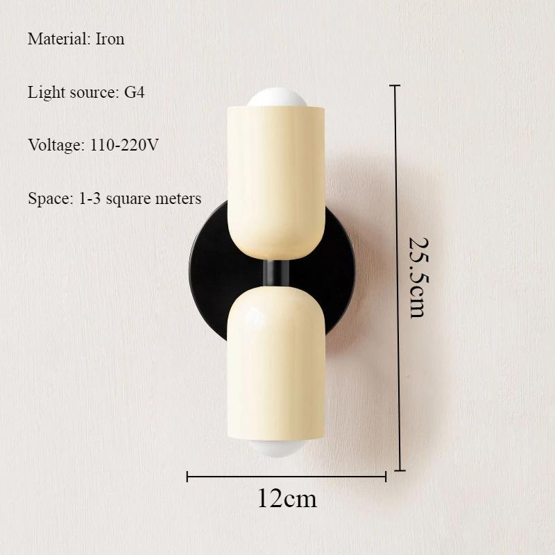 Modern Cream Style Iron Wall Lamp Nordic Vintage Double Headed Color Entrance Lighting Bedroom Background Wall LED Lights