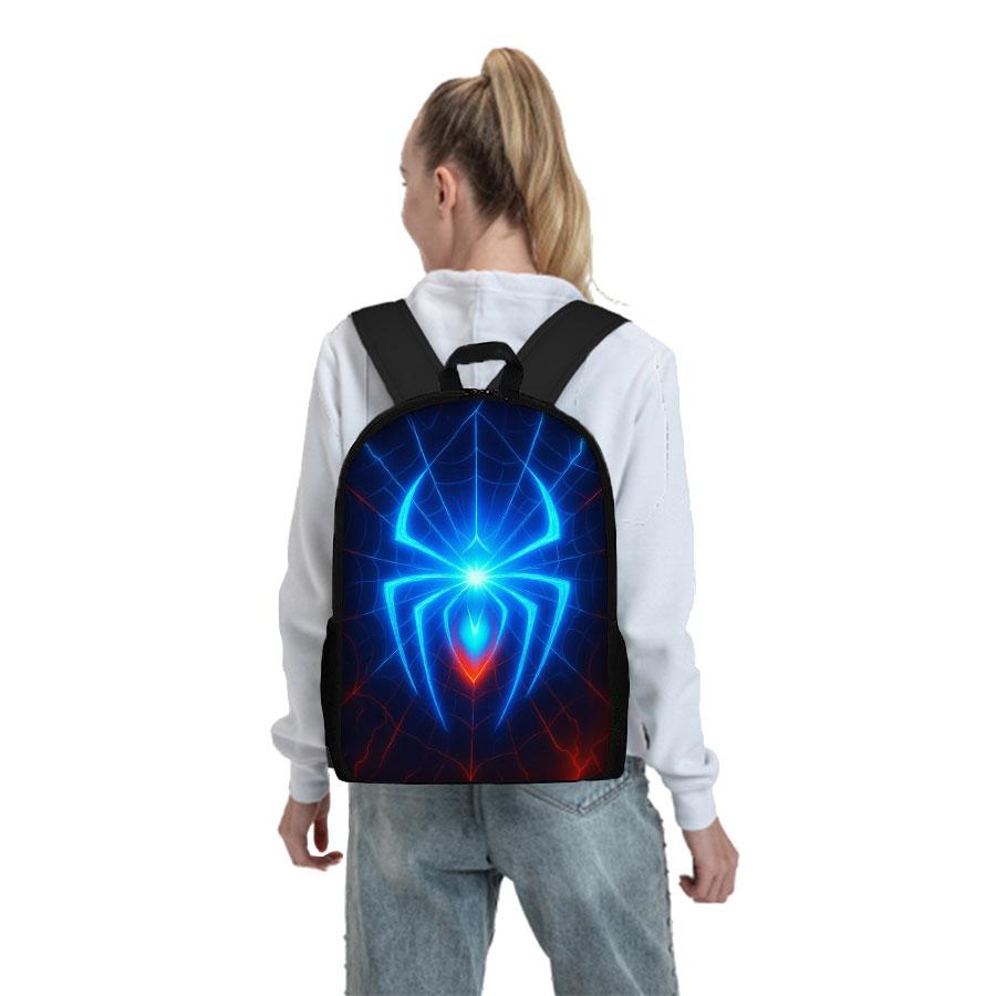 Blue Spider Printed Backpack Pencil Case Polyester Student Stationery Bag with 3D Cartoon for Teachers and Students