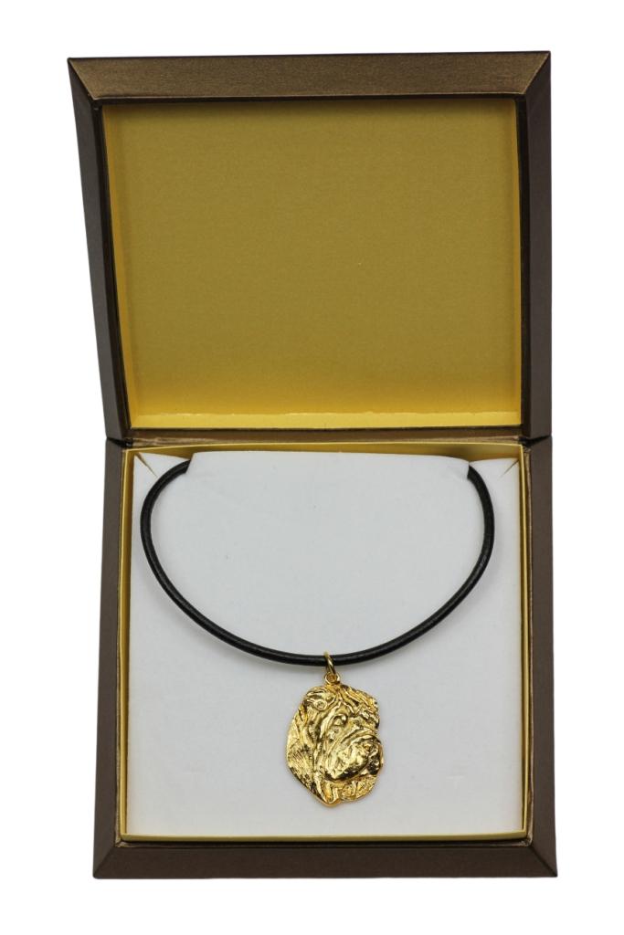 

Shar Pei - Dog necklace in gift box, gold-plated pendant for dog fan, striking jewellery by Art-Dog