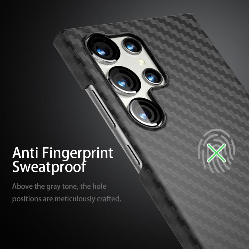 For Samsung Galaxy S24 Ultra Case Anti-drop PC Carbon Fiber Texture Phone Guard Cover