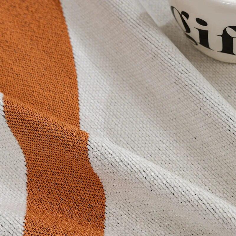 Ins Throw Blanket Simple Couch Bed Sofa Cover Large Cotton Tassel Knitted Blanket Solid Color Nordic Decorative Bedroom Handmade