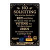 No Soliciting Please Go Away Metal Sign 8x12 Inch, Rustic Retro Wall Decor Plaque