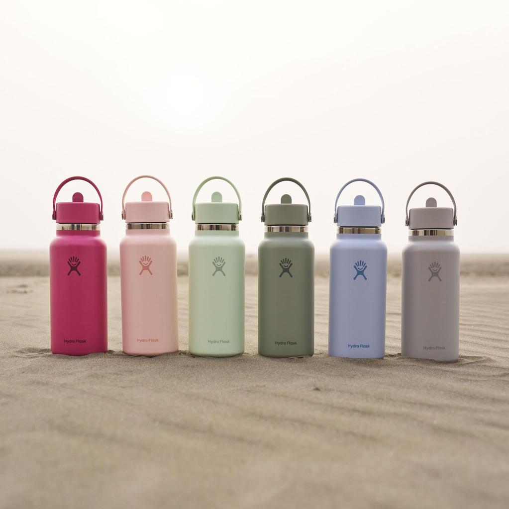 Wide Mouth Flex Straw Stainless Steel Water Bottle, 24oz (709ml), Aloe Vera, Insulated (Official Japanese Product)