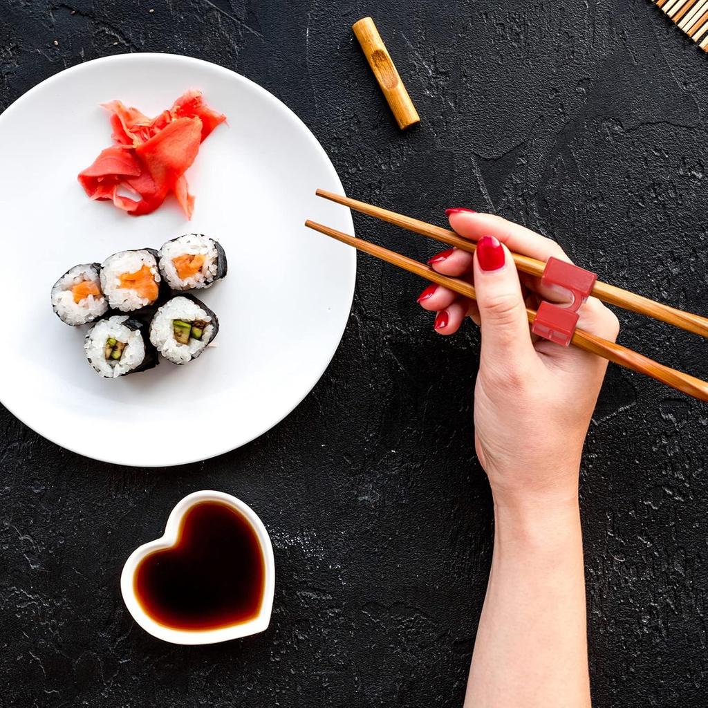 Patelai 5 Pairs Reble Chopstick Helpers Practice Chinese Chop Stick Training Chopsticks for Many Age, Adult, Beginner, Trainers or Learner (Multi