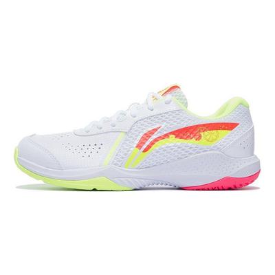 Li Ning Badminton Series Thunder Lite Seamless Letter Wear Resistant Low Top Badminton Shoes Unisex Sneaker Standard-White AYTS020-5