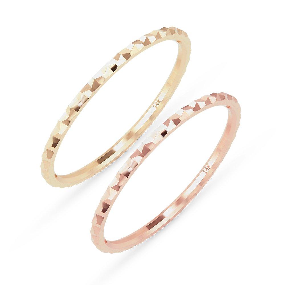 

[Dorocy] 14K Hollow Shine Cutting Ring (Size 6-12) 14k pink gold / Size: 12