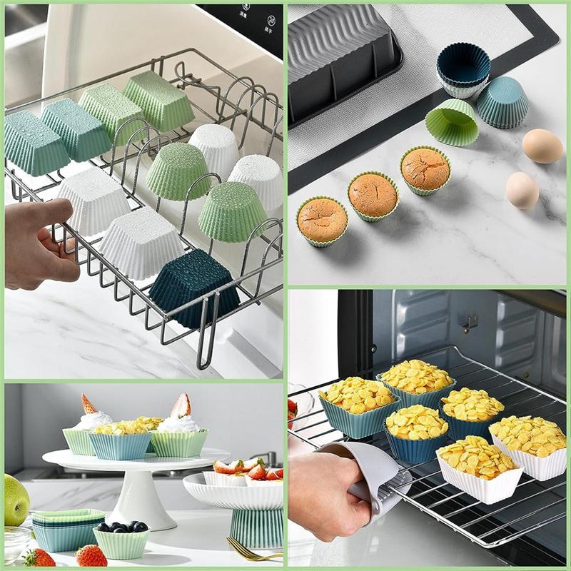 Reusable Cupcake Liners, 36 Pcs Silicone Lunch Box Dividers Non-Stick Bento Box Food-Grade Silicone Muffin Cups Bento Box-B61B