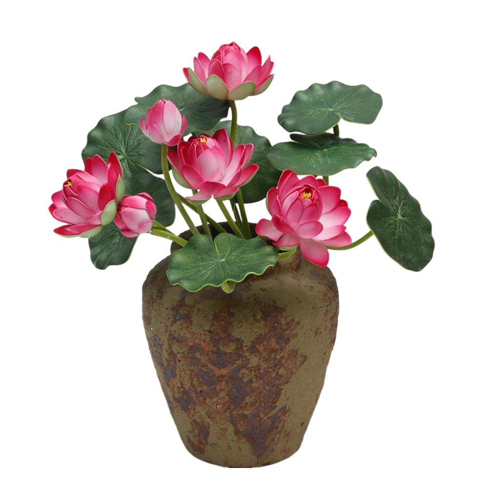 Multicolor Faux Lotus Leaf Flowers Silk Petals Lifelike Water Lily Home Decoration