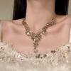 Luxury Rainbow Zircon Clavicle Necklace - Candy-Colored Crystal Heart Design