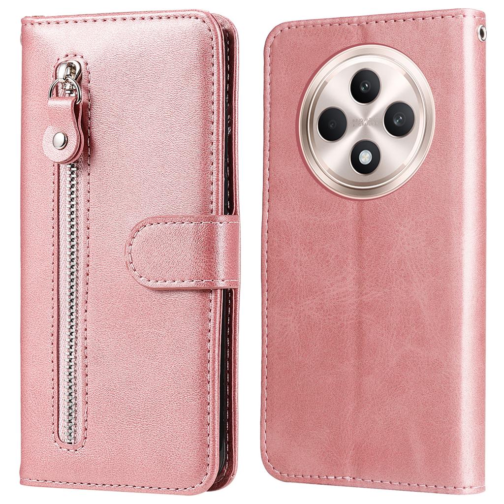 For Oppo Reno12 F 5G Case PU Leather Zipper Wallet Protective Phone Cover
