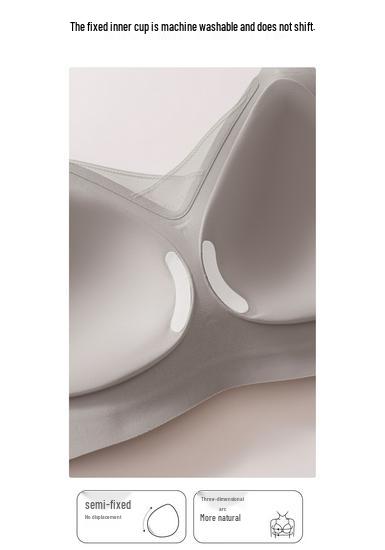 Plus Size Seamless Soft Support Jelly Strip Bra with Fixed Cup and Adjustable Anti-Sagging Feature