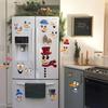 1 Set Traditional Style Cartoon Snowman Face Decals Reusable For Snowmen Theme Decal Set Detachable PVC Wall Decor