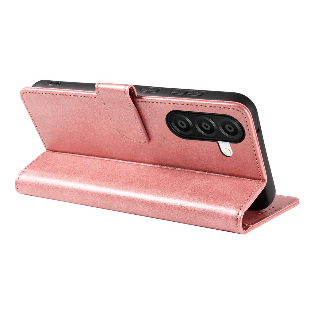 Für Samsung Galaxy A36 5G Hülle mit 2 Stück Panzerglas WANLONFENG WN Serie Kalbsleder Textur Handyhülle Große Aussparungen