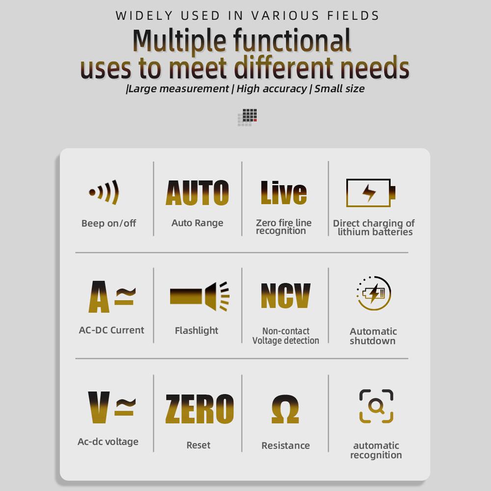 4000 Counts Digital Clamp Meter Multimeter Multifunctional Voltmeter Ammeter AC DCVoltage Current Meter NCV Tester