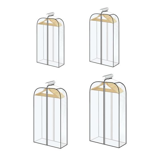 Hanging Garment Bag Dustproof Clothes Bag Clear Suit Bag with Side Zipper Dress Bag with 10" Gussets for Closet Storage Moving Organization