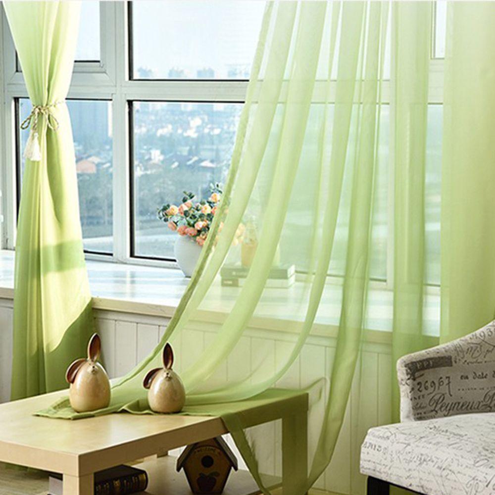 Fancy Gradient Color 3D Printed Curtains Single Panel Tulle Divider Sheer Voile