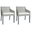 Day and Night - Day and Night Dining Chairs with Cushions 2 Units Gray Natural Rattan