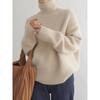 Women S Thick Turtleneck Loose Soft Knit Sweater Casual Pullover Base Layer