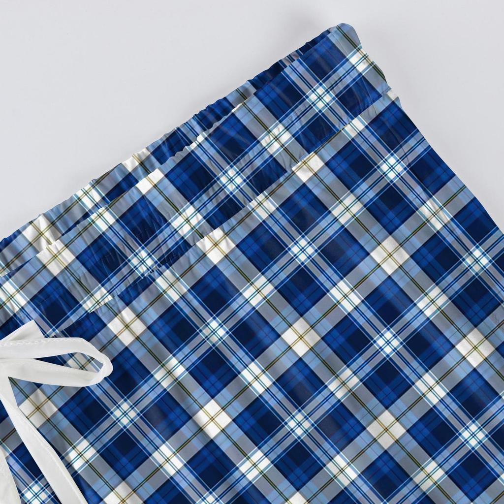 Herren Strickmode Print Kordelzug Freizeithose Pyjamahose